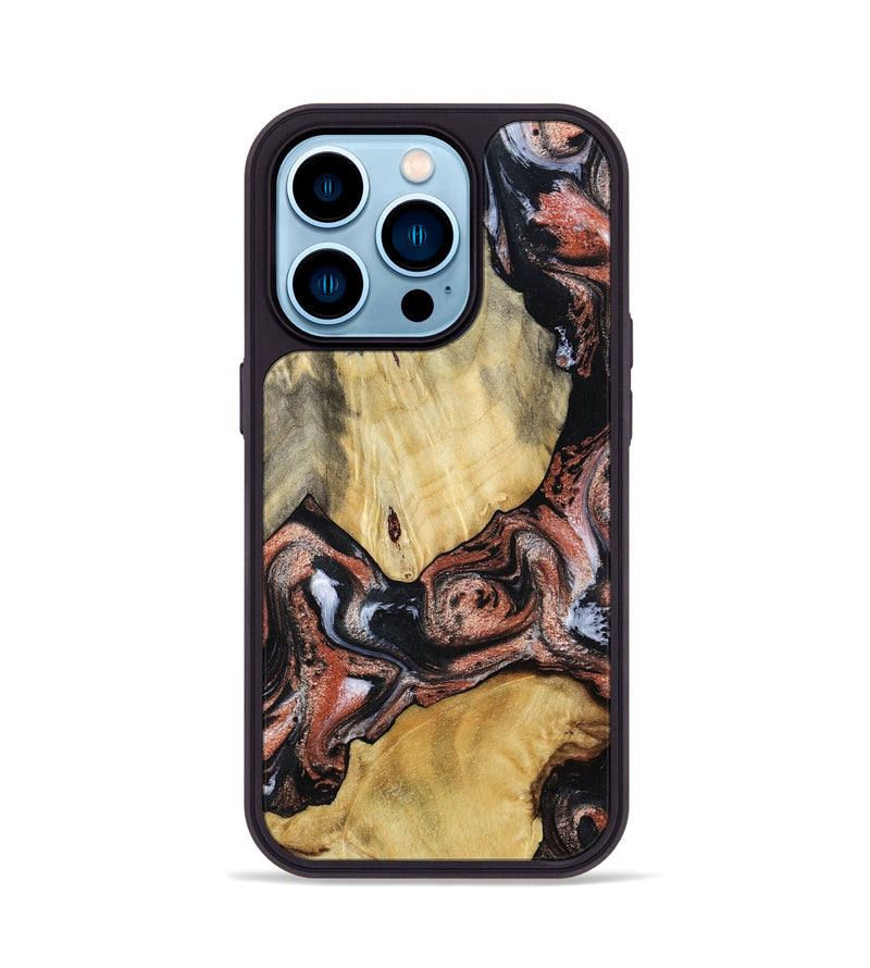 iPhone 14 Pro Wood Phone Case - Simon (Black & White, 799139)