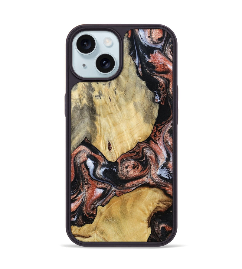 iPhone 15 Wood Phone Case - Simon (Black & White, 799139)