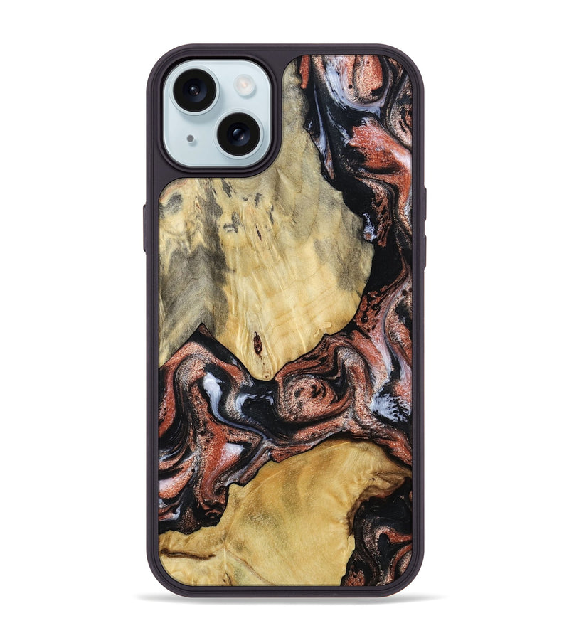 iPhone 15 Plus Wood Phone Case - Simon (Black & White, 799139)