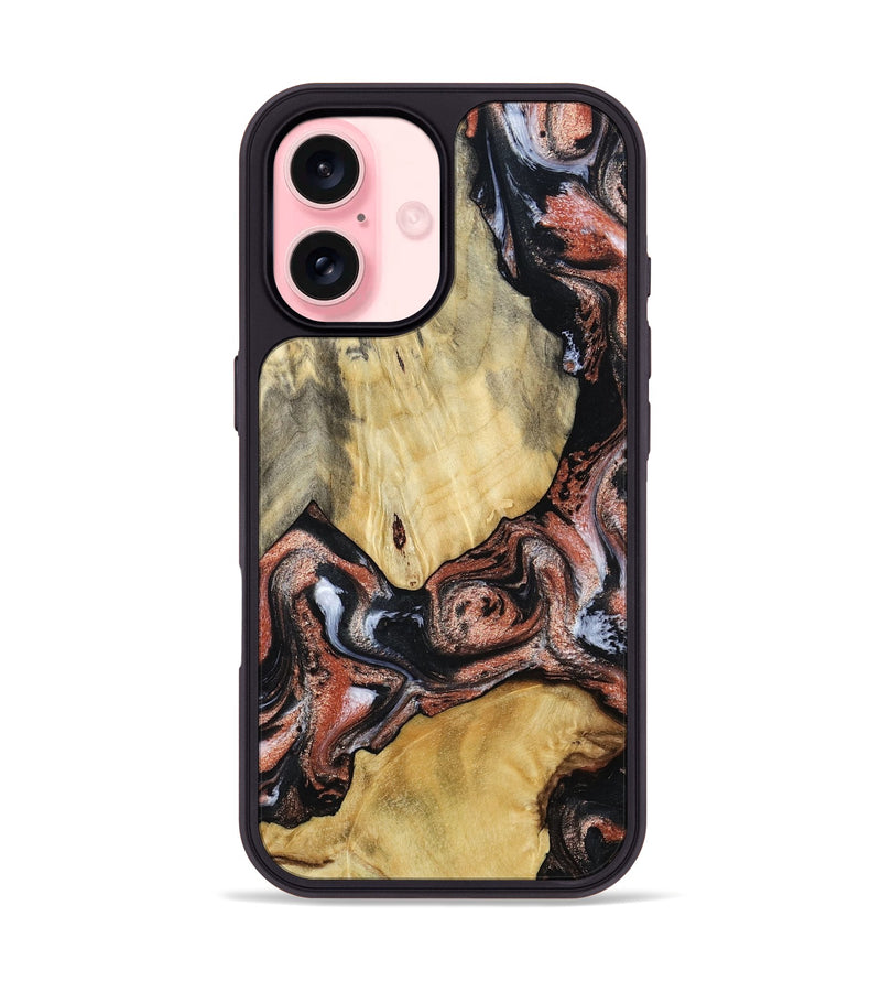iPhone 16 Wood Phone Case - Simon (Black & White, 799139)