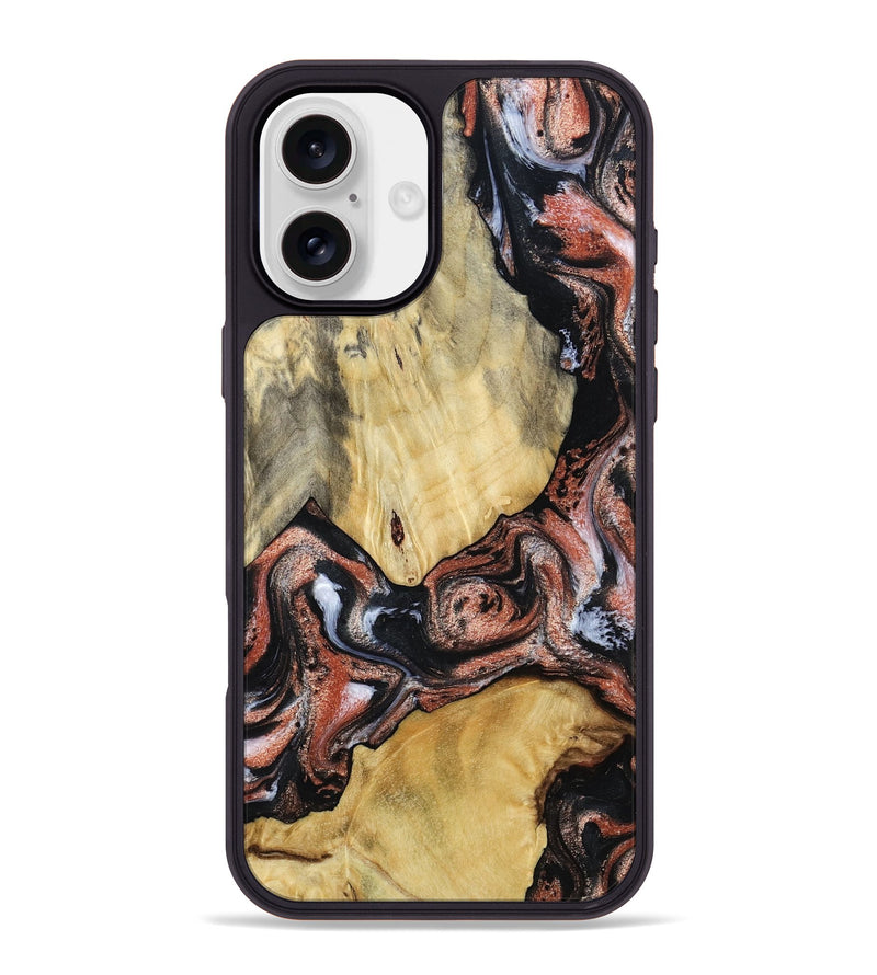 iPhone 16 Plus Wood Phone Case - Simon (Black & White, 799139)