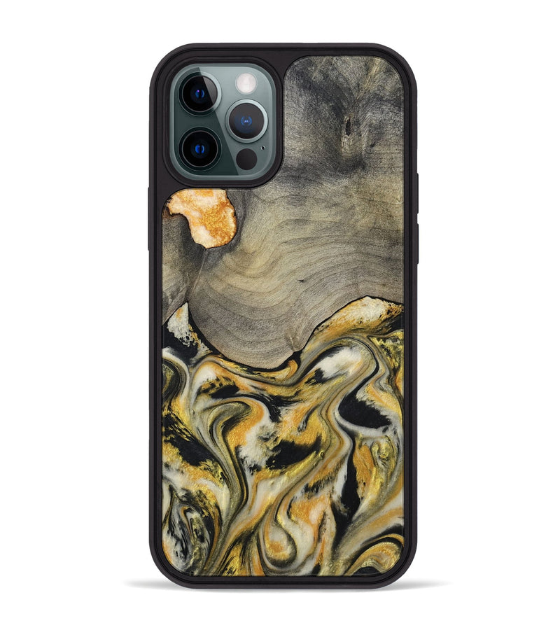 iPhone 12 Pro Max Wood Phone Case - Kacie (Black & White, 799141)