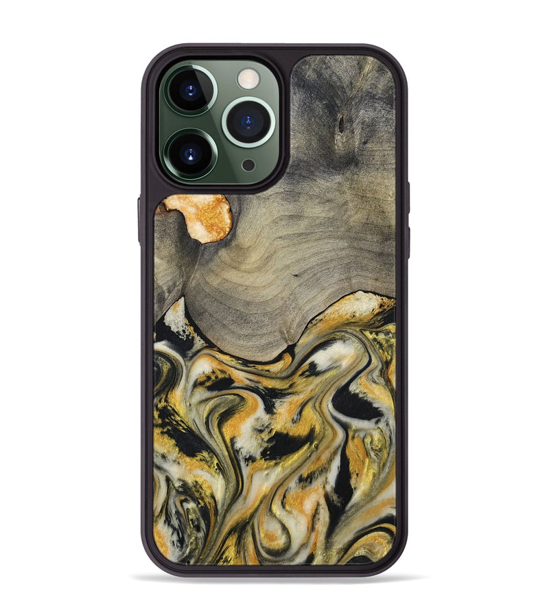 iPhone 13 Pro Max Wood Phone Case - Kacie (Black & White, 799141)