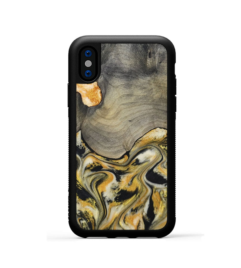 iPhone Xs Wood Phone Case - Kacie (Black & White, 799141)