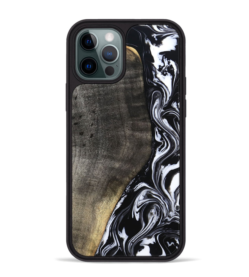 iPhone 12 Pro Max Wood Phone Case - Georgia (Black & White, 799142)