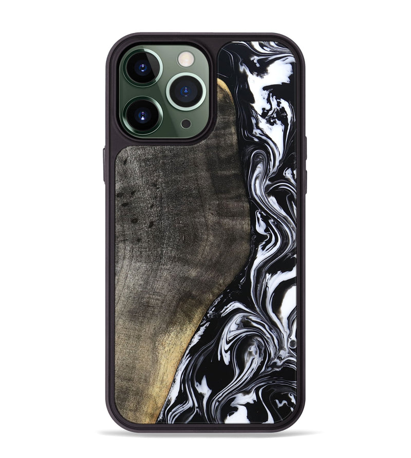 iPhone 13 Pro Max Wood Phone Case - Georgia (Black & White, 799142)