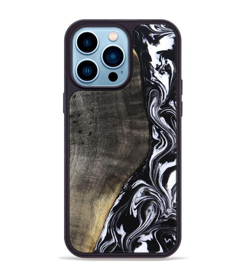 iPhone 14 Pro Max Wood Phone Case - Georgia (Black & White, 799142)