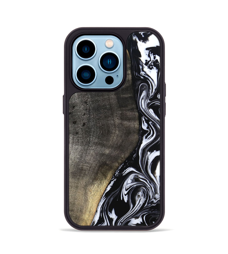 iPhone 14 Pro Wood Phone Case - Georgia (Black & White, 799142)