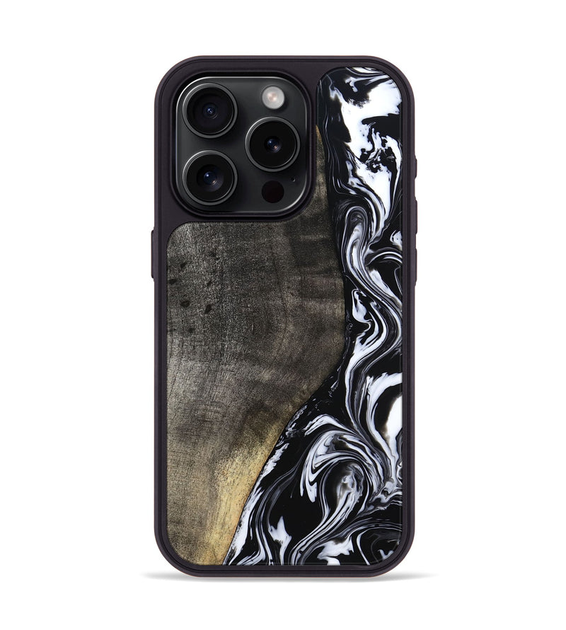 iPhone 15 Pro Wood Phone Case - Georgia (Black & White, 799142)