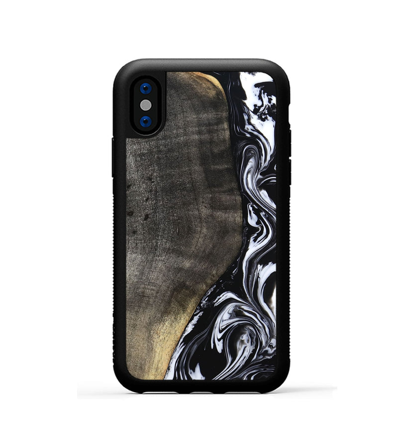 iPhone Xs Wood Phone Case - Georgia (Black & White, 799142)