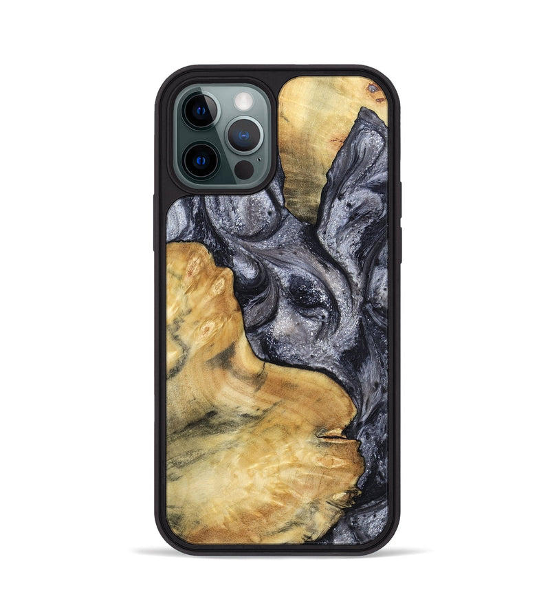 iPhone 12 Pro Wood Phone Case - Elnora (Black & White, 799143)