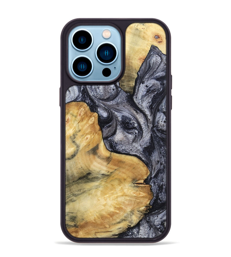 iPhone 14 Pro Max Wood Phone Case - Elnora (Black & White, 799143)