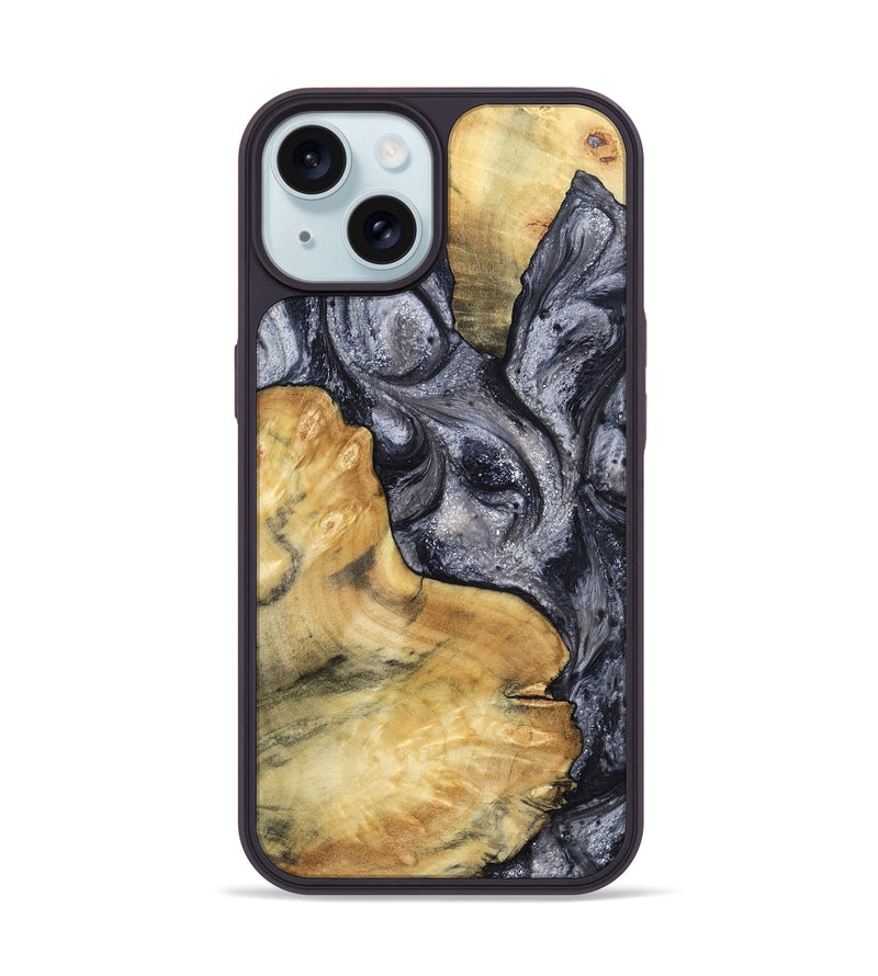 iPhone 15 Wood Phone Case - Elnora (Black & White, 799143)