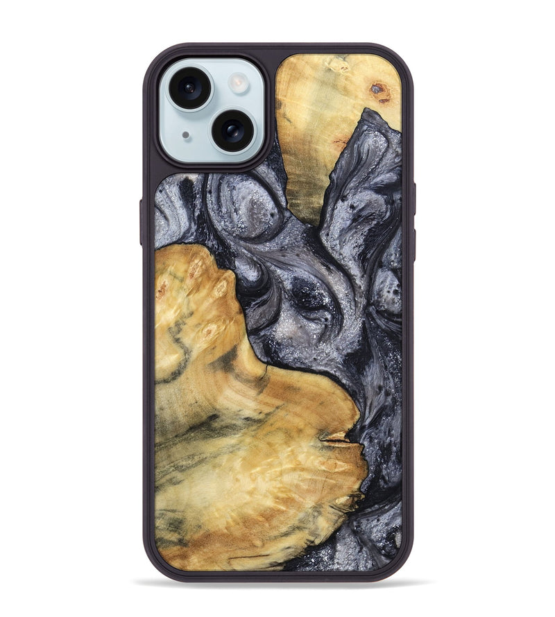 iPhone 15 Plus Wood Phone Case - Elnora (Black & White, 799143)