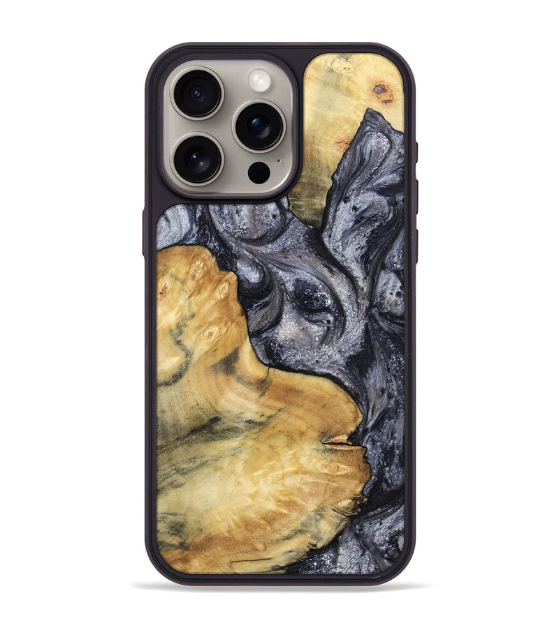 iPhone 15 Pro Max Wood Phone Case - Elnora (Black & White, 799143)