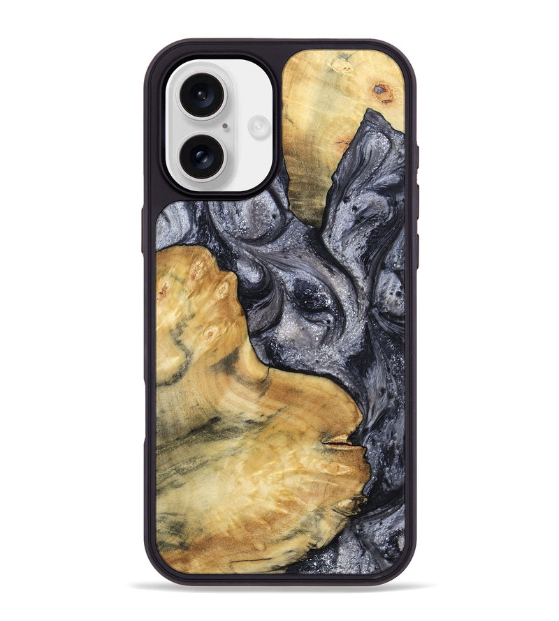 iPhone 16 Plus Wood Phone Case - Elnora (Black & White, 799143)