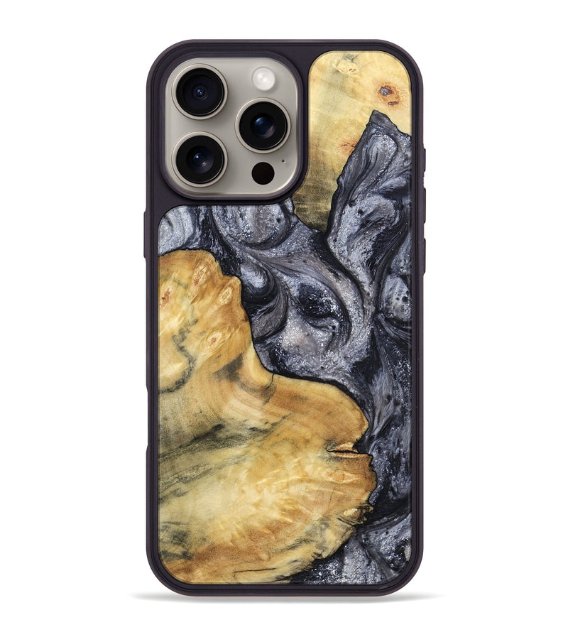 iPhone 16 Pro Max Wood Phone Case - Elnora (Black & White, 799143)