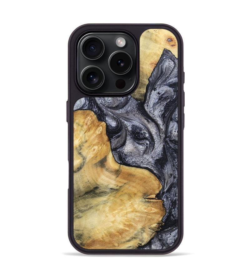 iPhone 16 Pro Wood Phone Case - Elnora (Black & White, 799143)
