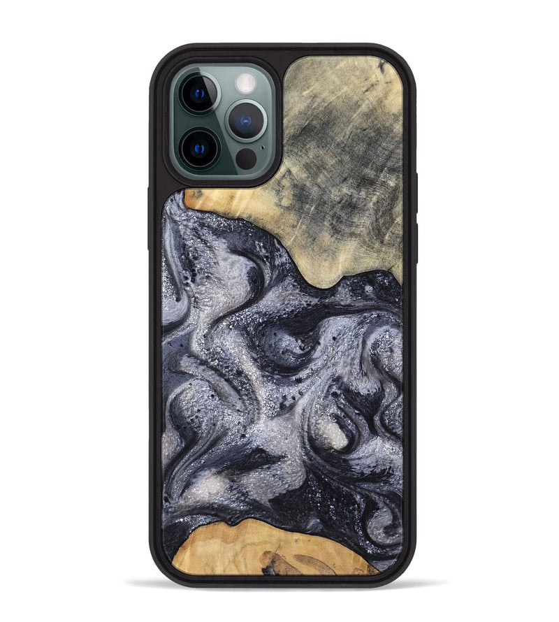iPhone 12 Pro Max Wood Phone Case - Jaden (Black & White, 799144)