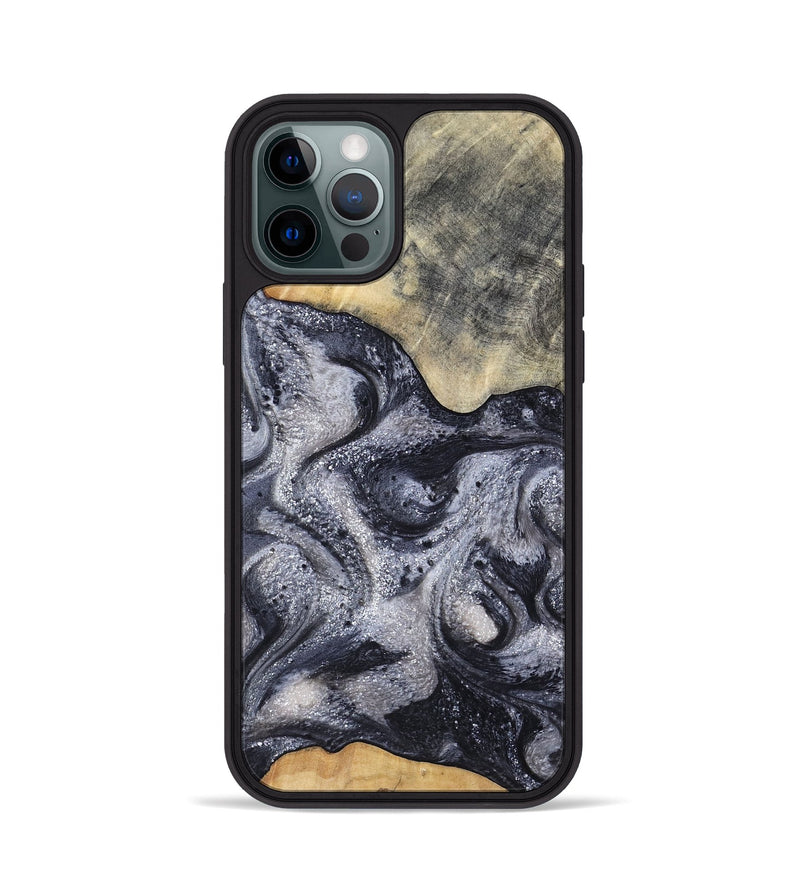 iPhone 12 Pro Wood Phone Case - Jaden (Black & White, 799144)