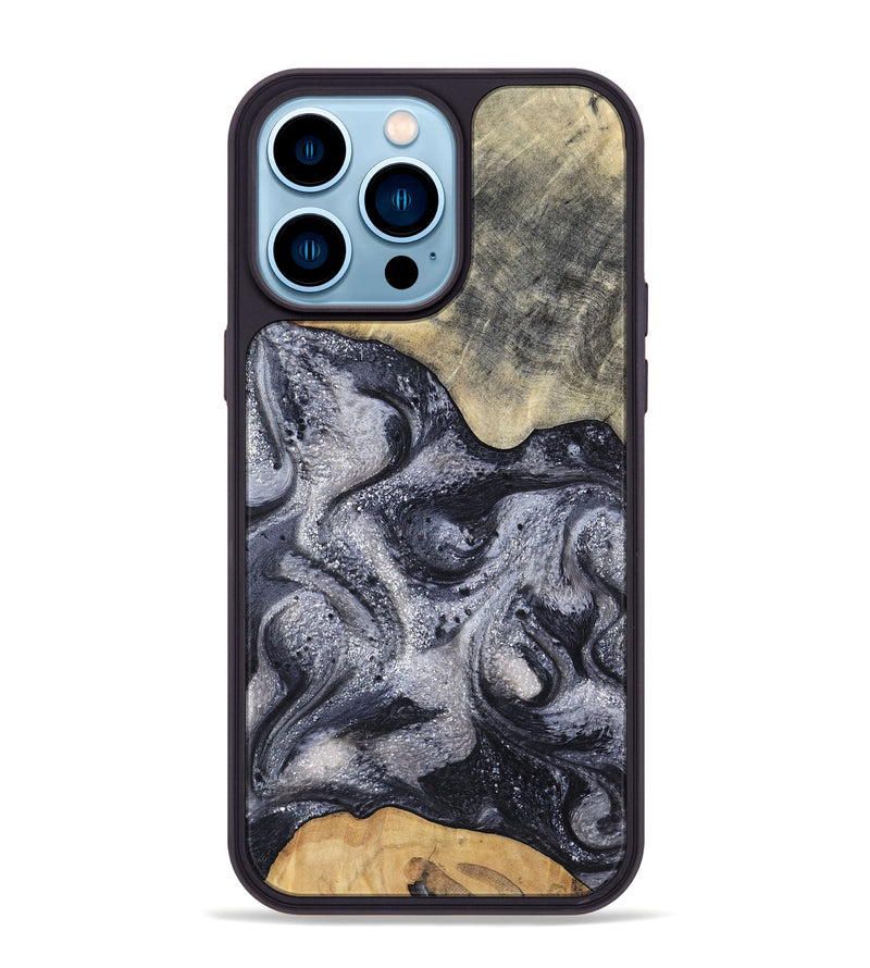 iPhone 14 Pro Max Wood Phone Case - Jaden (Black & White, 799144)