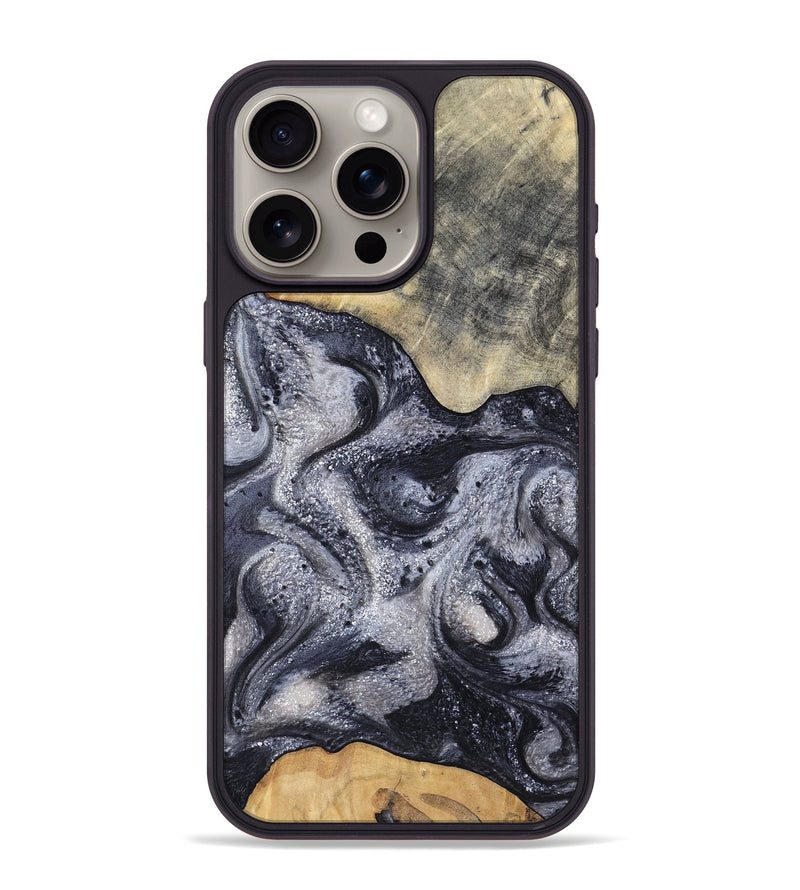 iPhone 15 Pro Max Wood Phone Case - Jaden (Black & White, 799144)