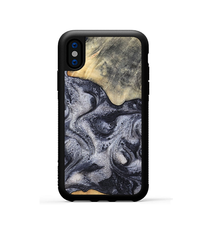 iPhone Xs Wood Phone Case - Jaden (Black & White, 799144)