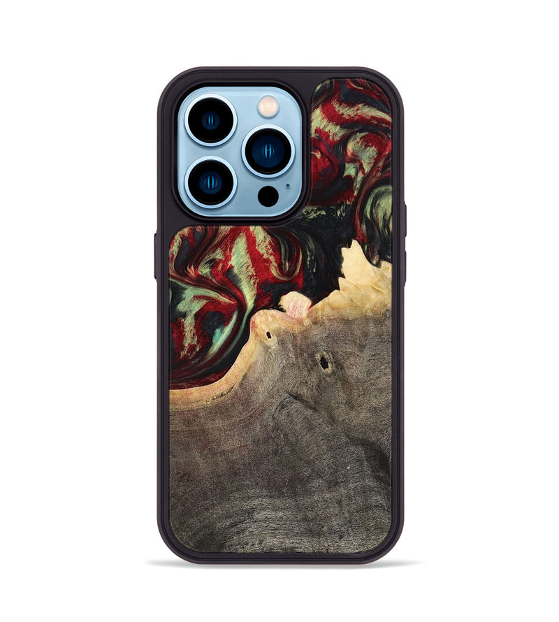 iPhone 14 Pro Wood Phone Case - Valerie (Red, 799149)