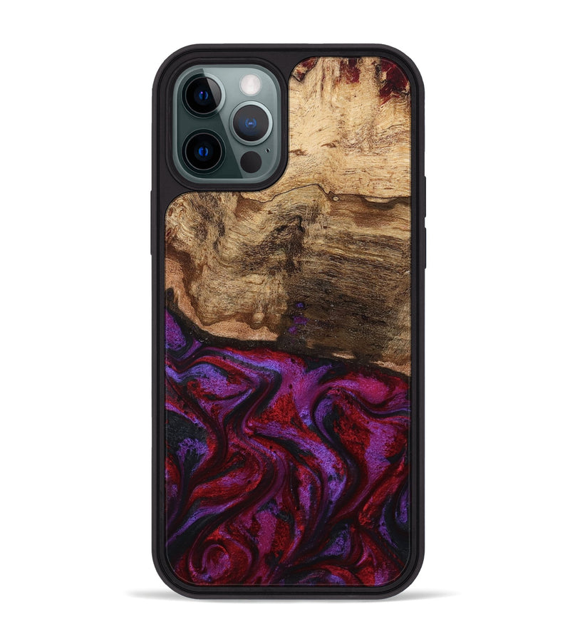 iPhone 12 Pro Max Wood Phone Case - Delia (Red, 799151)