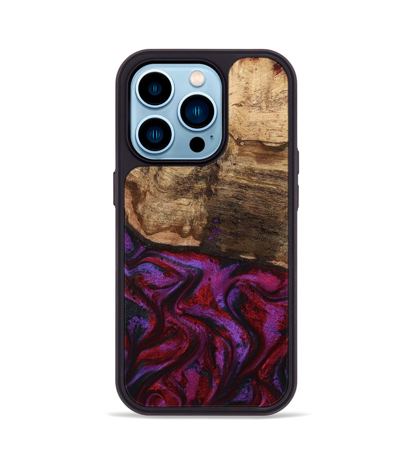 iPhone 14 Pro Wood Phone Case - Delia (Red, 799151)