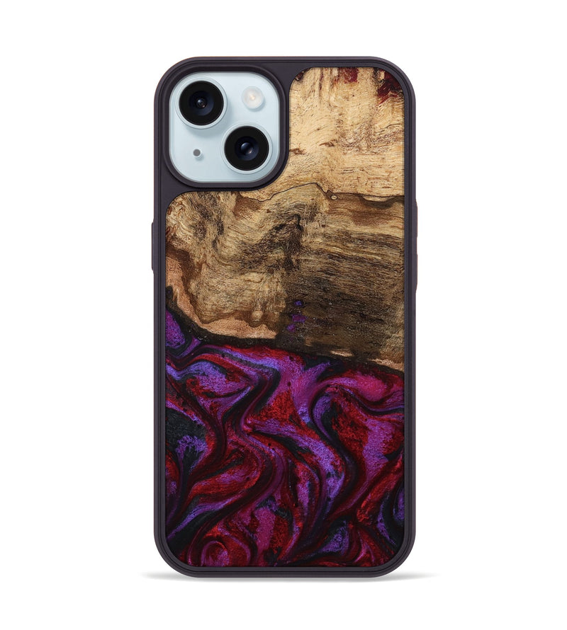 iPhone 15 Wood Phone Case - Delia (Red, 799151)
