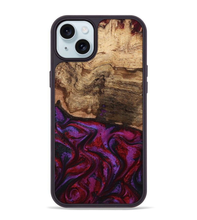 iPhone 15 Plus Wood Phone Case - Delia (Red, 799151)