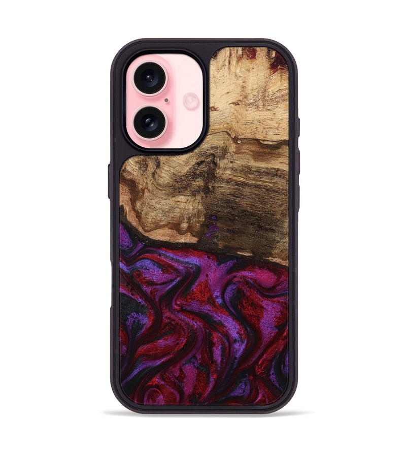iPhone 16 Wood Phone Case - Delia (Red, 799151)