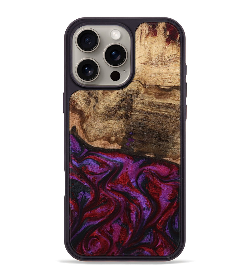 iPhone 16 Pro Max Wood Phone Case - Delia (Red, 799151)