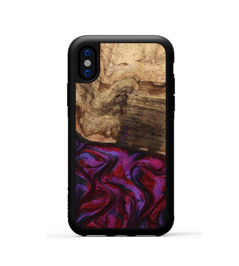 iPhone Xs Wood Phone Case - Delia (Red, 799151)