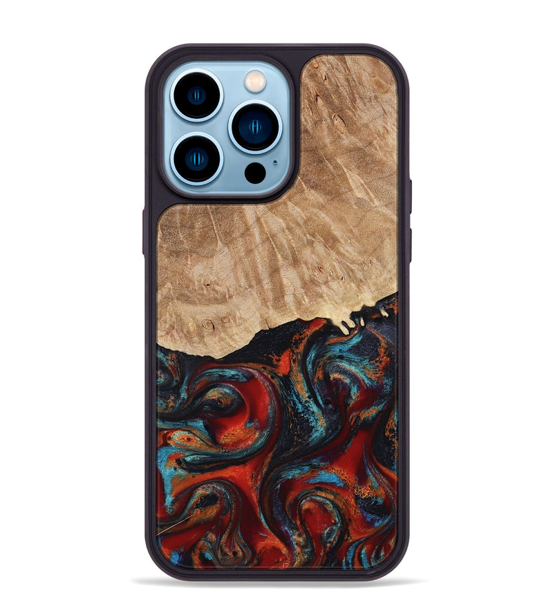 iPhone 14 Pro Max Wood Phone Case - Addisyn (Red, 799152)