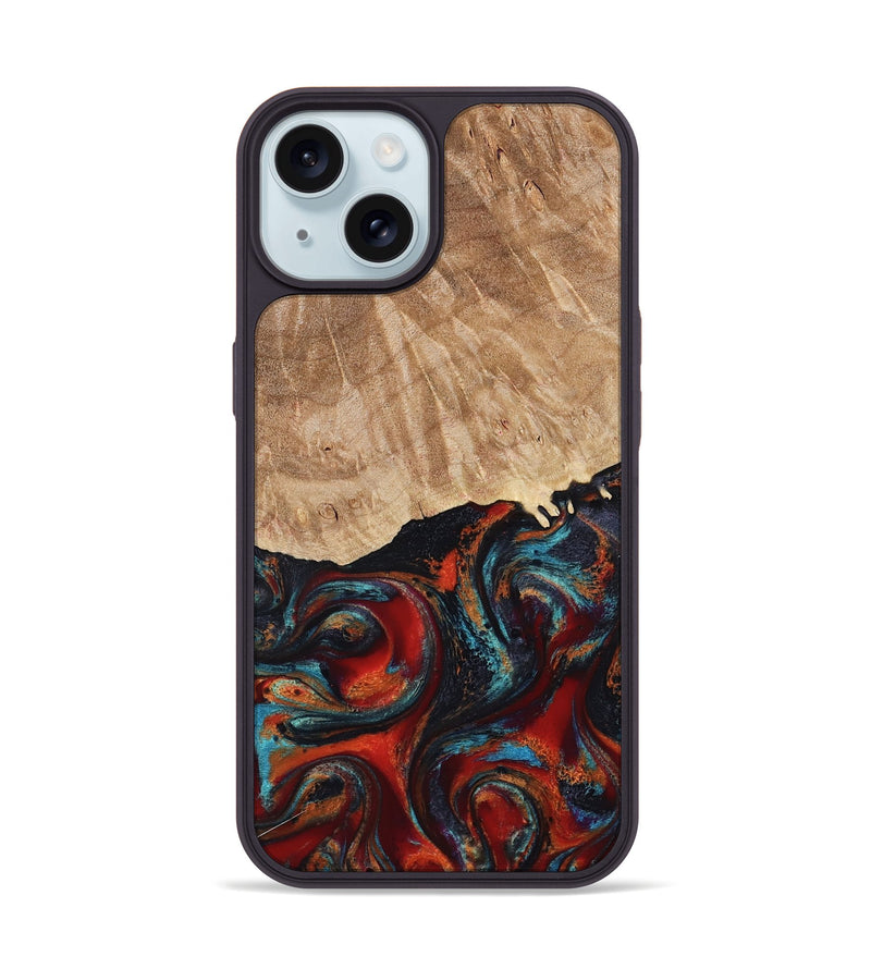 iPhone 15 Wood Phone Case - Addisyn (Red, 799152)
