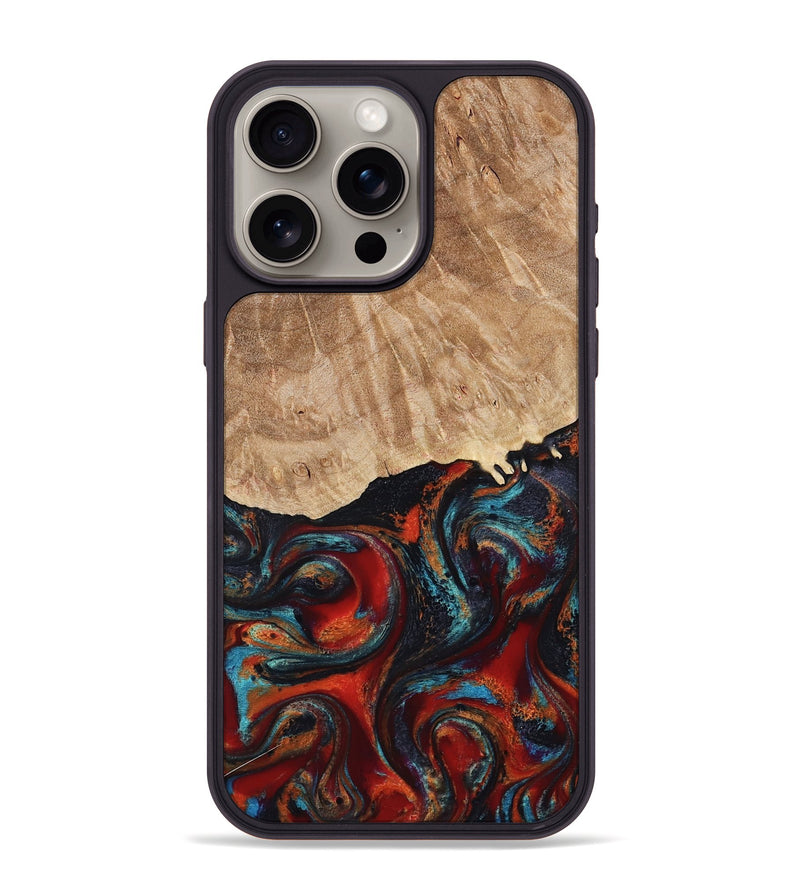 iPhone 15 Pro Max Wood Phone Case - Addisyn (Red, 799152)