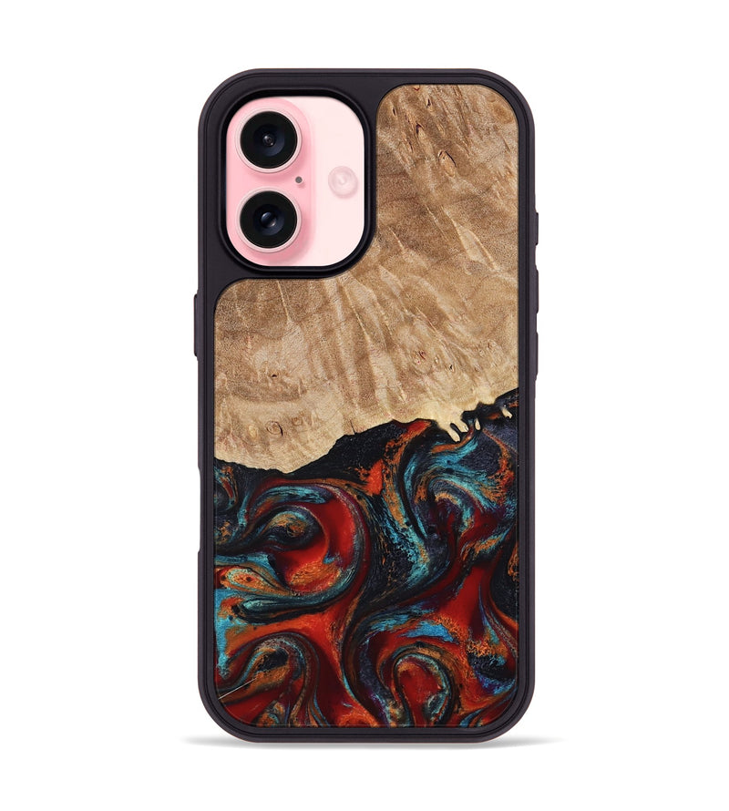 iPhone 16 Wood Phone Case - Addisyn (Red, 799152)