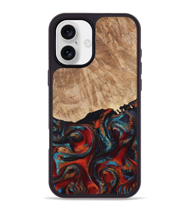 iPhone 16 Plus Wood Phone Case - Addisyn (Red, 799152)