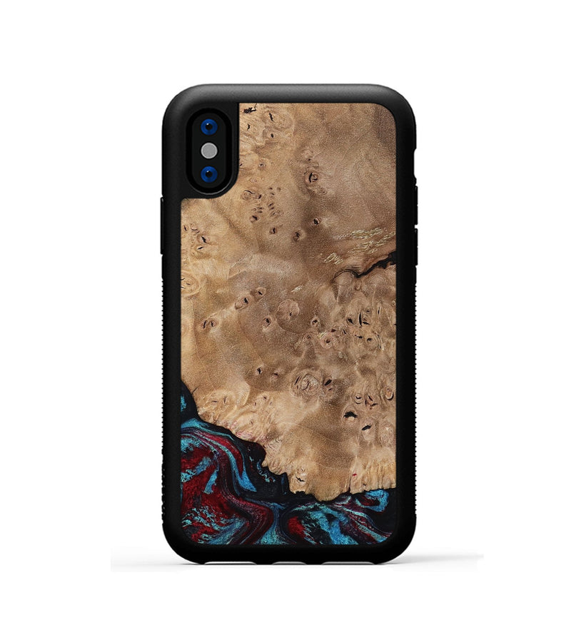 iPhone Xs Wood Phone Case - Rubi (Red, 799155)