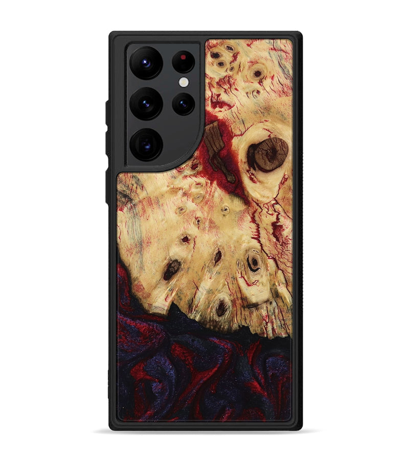 Galaxy S22 Ultra Wood Phone Case - Davion (Red, 799156)