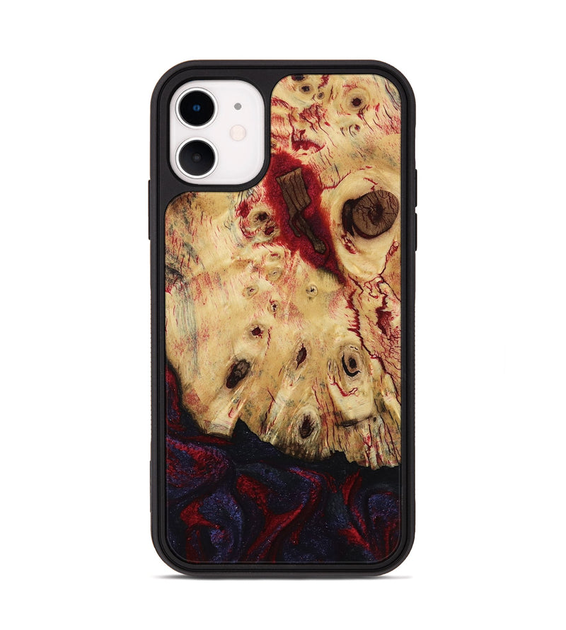 iPhone 11 Wood Phone Case - Davion (Red, 799156)