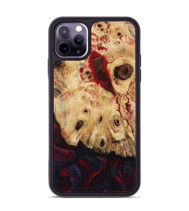 iPhone 11 Pro Max Wood Phone Case - Davion (Red, 799156)
