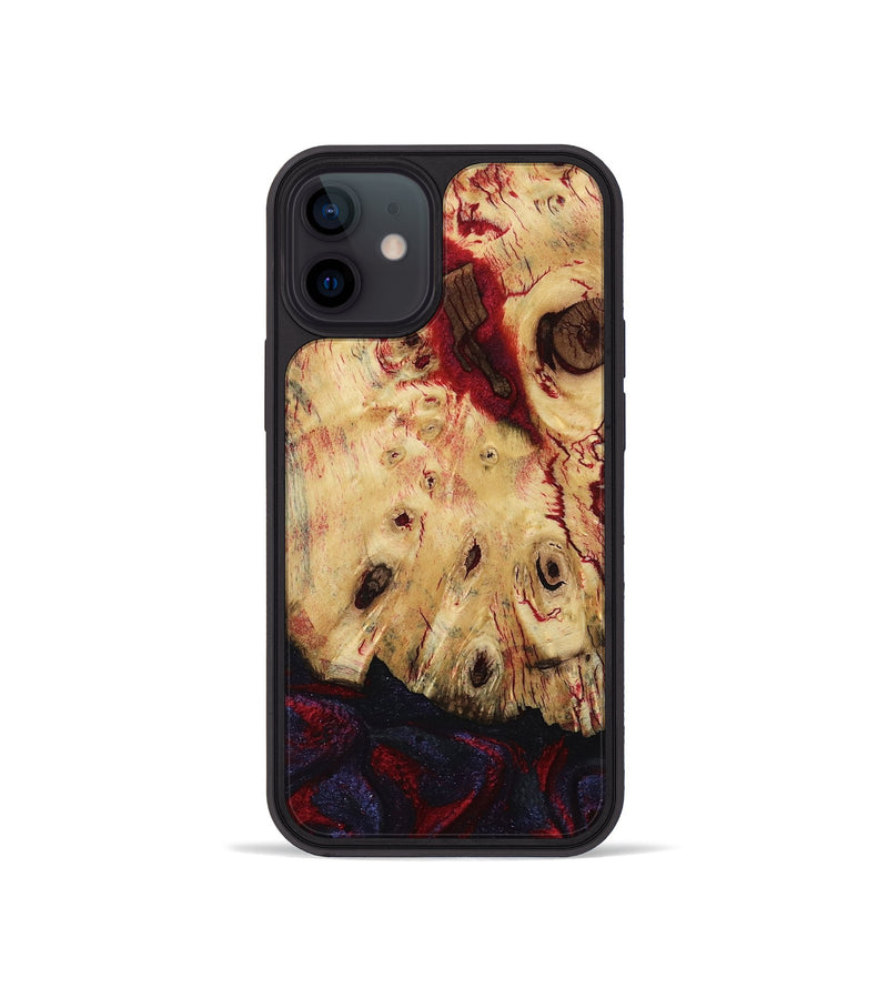 iPhone 12 mini Wood Phone Case - Davion (Red, 799156)