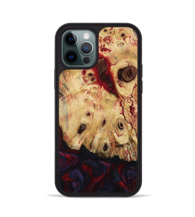 iPhone 12 Pro Wood Phone Case - Davion (Red, 799156)