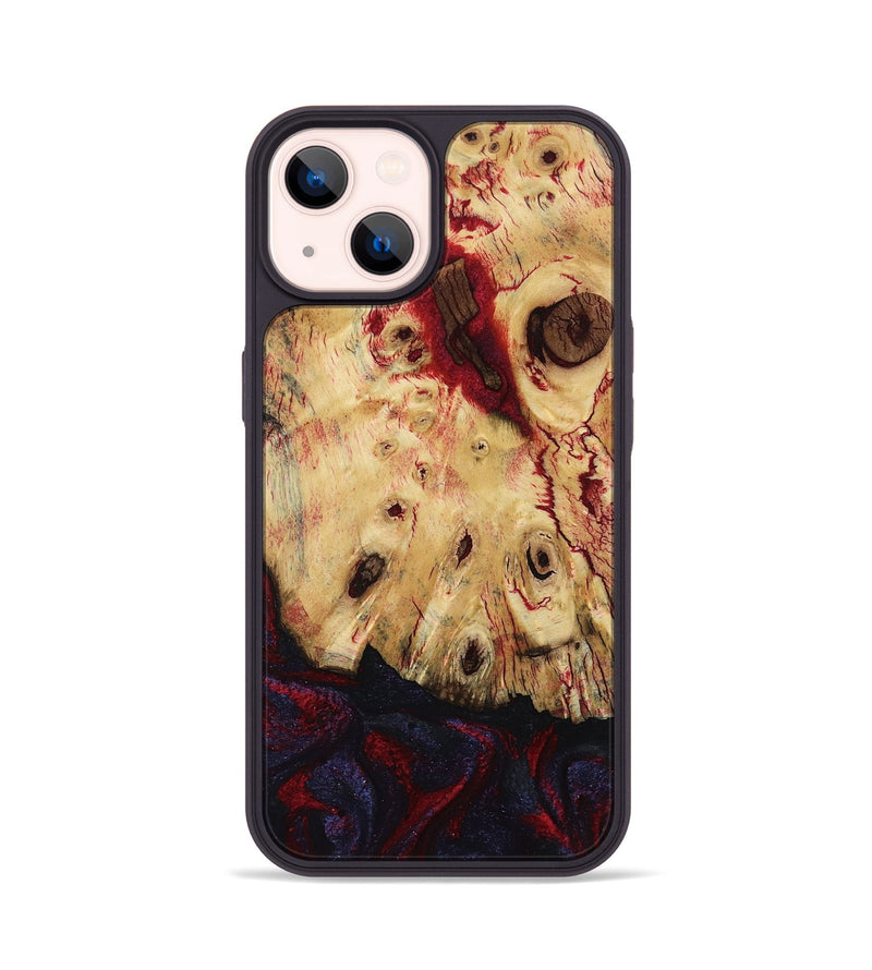 iPhone 14 Wood Phone Case - Davion (Red, 799156)
