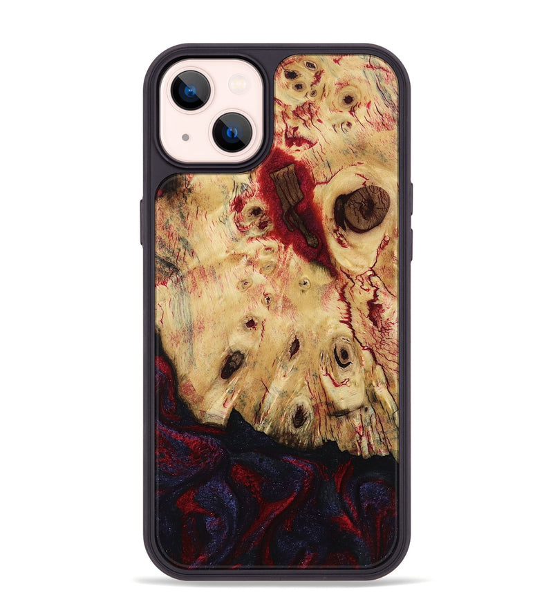iPhone 14 Plus Wood Phone Case - Davion (Red, 799156)