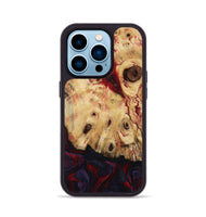 iPhone 14 Pro Wood Phone Case - Davion (Red, 799156)