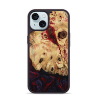 iPhone 15 Wood Phone Case - Davion (Red, 799156)